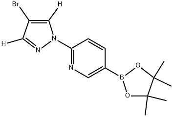 2-(4-bromo-1H-pyrazol-1-yl-3,5-d2)-5-(4,4,5,5-tetramethyl-1,3,2-dioxaborolan-2-yl)pyridine,2256706-59-7,结构式