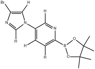 5-(4-bromo-1H-imidazol-1-yl-2,5-d2)-2-(4,4,5,5-tetramethyl-1,3,2-dioxaborolan-2-yl)pyridine-3,4,6-d3 化学構造式