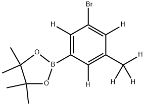 2-(3-bromo-5-(methyl-d3)phenyl-2,4,6-d3)-4,4,5,5-tetramethyl-1,3,2-dioxaborolane,2256706-85-9,结构式