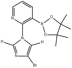 2-(4-bromo-1H-imidazol-1-yl-2,5-d2)-3-(4,4,5,5-tetramethyl-1,3,2-dioxaborolan-2-yl)pyridine Structure