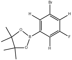 2-(3-bromo-5-fluorophenyl-2,4,6-d3)-4,4,5,5-tetramethyl-1,3,2-dioxaborolane 化学構造式