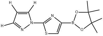 2-(1H-pyrazol-1-yl-d3)-4-(4,4,5,5-tetramethyl-1,3,2-dioxaborolan-2-yl)thiazole Structure