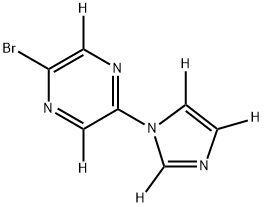 2-bromo-5-(1H-imidazol-1-yl-d3)pyrazine-3,6-d2 结构式