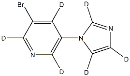 3-bromo-5-(1H-imidazol-1-yl-d3)pyridine-2,4,6-d3 结构式