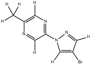 2-(4-bromo-1H-pyrazol-1-yl-3,5-d2)-5-(methyl-d3)pyrazine-3,6-d2 Structure