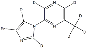 2-(4-bromo-1H-imidazol-1-yl-2,5-d2)-6-(methyl-d3)pyrazine-3,5-d2 结构式