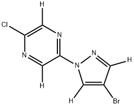 2-(4-bromo-1H-pyrazol-1-yl-3,5-d2)-5-chloropyrazine-3,6-d2,2256708-08-2,结构式