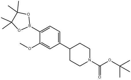 tert-butyl 4-(3-methoxy-4-(4,4,5,5-tetramethyl-1,3,2-dioxaborolan-2-yl)phenyl)piperidine-1-carboxylate Structure