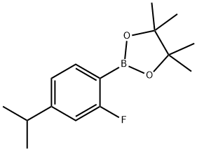 2-(2-fluoro-4-isopropylphenyl)-4,4,5,5-tetramethyl-1,3,2-dioxaborolane Struktur