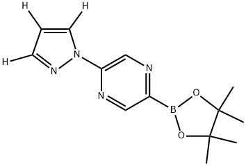 2-(1H-pyrazol-1-yl-d3)-5-(4,4,5,5-tetramethyl-1,3,2-dioxaborolan-2-yl)pyrazine 结构式