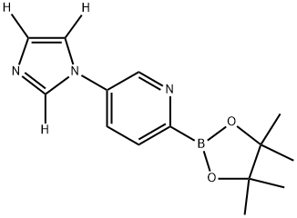 5-(1H-imidazol-1-yl-d3)-2-(4,4,5,5-tetramethyl-1,3,2-dioxaborolan-2-yl)pyridine 化学構造式