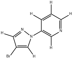 3-(4-bromo-1H-pyrazol-1-yl-3,5-d2)pyridine-2,4,5,6-d4 结构式