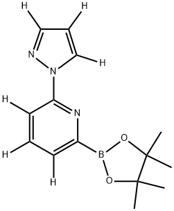 2-(1H-pyrazol-1-yl-d3)-6-(4,4,5,5-tetramethyl-1,3,2-dioxaborolan-2-yl)pyridine-3,4,5-d3 结构式