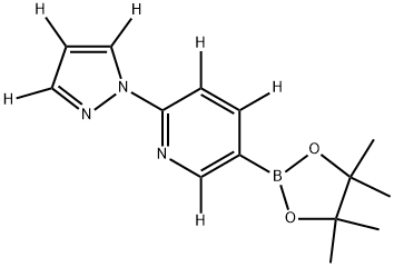 2-(1H-pyrazol-1-yl-d3)-5-(4,4,5,5-tetramethyl-1,3,2-dioxaborolan-2-yl)pyridine-3,4,6-d3 结构式