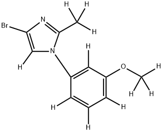 4-bromo-1-(3-(methoxy-d3)phenyl-2,4,5,6-d4)-2-(methyl-d3)-1H-imidazole-5-d,2256710-12-8,结构式