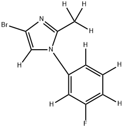 4-bromo-1-(3-fluorophenyl-2,4,5,6-d4)-2-(methyl-d3)-1H-imidazole-5-d,2256710-24-2,结构式