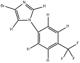 4-bromo-1-(4-(trifluoromethyl)phenyl-2,3,5,6-d4)-1H-imidazole-2,5-d2 Struktur
