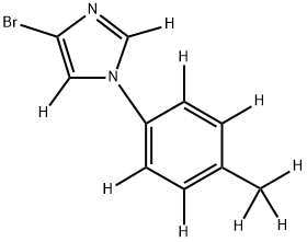 4-bromo-1-(4-(methyl-d3)phenyl-2,3,5,6-d4)-1H-imidazole-2,5-d2 Struktur