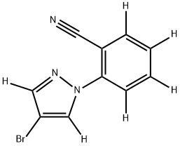 2-(4-bromo-1H-pyrazol-1-yl-3,5-d2)benzonitrile-d4,2256710-84-4,结构式