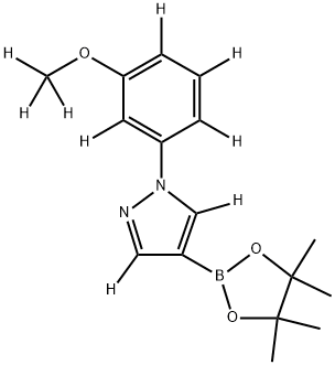 1-(3-(methoxy-d3)phenyl-2,4,5,6-d4)-4-(4,4,5,5-tetramethyl-1,3,2-dioxaborolan-2-yl)-1H-pyrazole-3,5-d2 Structure