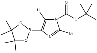 tert-butyl 2-bromo-4-(4,4,5,5-tetramethyl-1,3,2-dioxaborolan-2-yl)-1H-imidazole-1-carboxylate-5-d Struktur