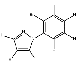 1-(2-bromophenyl-3,4,5,6-d4)-1H-pyrazole-3,4,5-d3 化学構造式