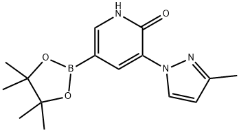 3-(3-methyl-1H-pyrazol-1-yl)-5-(4,4,5,5-tetramethyl-1,3,2-dioxaborolan-2-yl)pyridin-2(1H)-one Structure