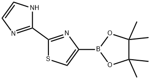 2-(1H-imidazol-2-yl)-4-(4,4,5,5-tetramethyl-1,3,2-dioxaborolan-2-yl)thiazole 结构式