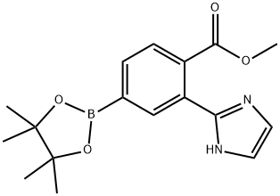 methyl 2-(1H-imidazol-2-yl)-4-(4,4,5,5-tetramethyl-1,3,2-dioxaborolan-2-yl)benzoate Structure