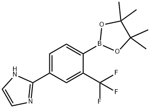 2-(4-(4,4,5,5-tetramethyl-1,3,2-dioxaborolan-2-yl)-3-(trifluoromethyl)phenyl)-1H-imidazole, 2256755-73-2, 结构式