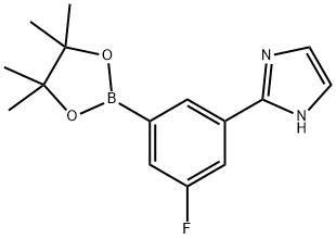 2-(3-fluoro-5-(4,4,5,5-tetramethyl-1,3,2-dioxaborolan-2-yl)phenyl)-1H-imidazole 化学構造式