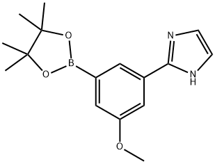 2-(3-methoxy-5-(4,4,5,5-tetramethyl-1,3,2-dioxaborolan-2-yl)phenyl)-1H-imidazole 化学構造式