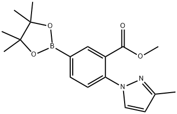 methyl 2-(3-methyl-1H-pyrazol-1-yl)-5-(4,4,5,5-tetramethyl-1,3,2-dioxaborolan-2-yl)benzoate Structure