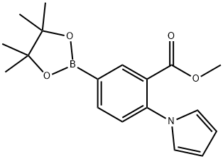 methyl 2-(1H-pyrrol-1-yl)-5-(4,4,5,5-tetramethyl-1,3,2-dioxaborolan-2-yl)benzoate 结构式