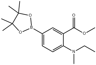 methyl 2-(ethyl(methyl)amino)-5-(4,4,5,5-tetramethyl-1,3,2-dioxaborolan-2-yl)benzoate Structure