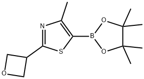 4-methyl-2-(oxetan-3-yl)-5-(4,4,5,5-tetramethyl-1,3,2-dioxaborolan-2-yl)thiazole|