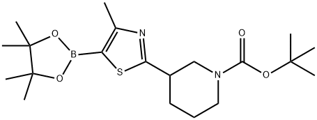tert-butyl 3-(4-methyl-5-(4,4,5,5-tetramethyl-1,3,2-dioxaborolan-2-yl)thiazol-2-yl)piperidine-1-carboxylate Structure
