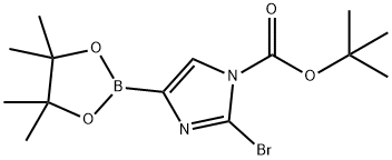 tert-butyl 2-bromo-4-(4,4,5,5-tetramethyl-1,3,2-dioxaborolan-2-yl)-1H-imidazole-1-carboxylate Structure