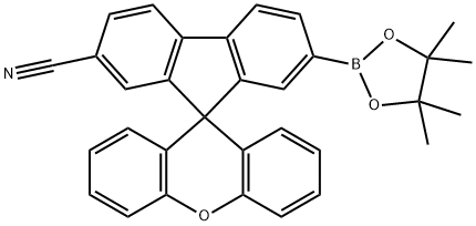 7-(4,4,5,5-tetramethyl-1,3,2-dioxaborolan-2-yl)spiro[fluorene-9,9'-xanthene]-2-carbonitrile Struktur