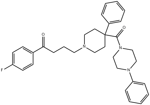 1-Butanone, 1-(4-fluorophenyl)-4-[4-phenyl-4-[(4-phenyl-1-piperazinyl)carbonyl]-1-piperidinyl]- Structure