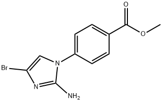 methyl 4-(2-amino-4-bromo-1H-imidazol-1-yl)benzoate 化学構造式