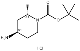 (2S,4R)-4-Amino-2-methyl-piperidine-1-carboxylic acid tert-butyl ester hydrochloride Structure