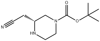 tert-butyl (R)-3-(cyanomethyl)piperazine-1-carboxylate Struktur