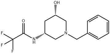 (3R, 5S)-N-(1-Benzyl-5-hydroxy-piperidin-3-yl)-2,2,2-trifluoro-acetamide,2331211-68-6,结构式