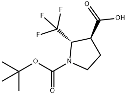 Trans-2-Trifluoromethyl-pyrrolidine-1,3-dicarboxylic acid 1-tert-butyl ester Structure