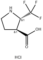 trans-2-Trifluoromethyl-pyrrolidine-3-carboxylic acid hydrochloride Structure