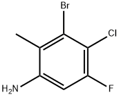 3-溴-4-氯-5-氟-2-甲基苯胺,2368909-54-8,结构式