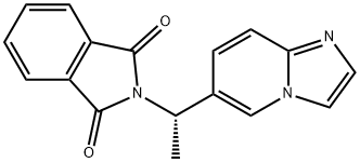 (S)-2-(1-(imidazo[1,2-a]pyridin-6-yl)ethyl)isoindoline-1,3-dione 结构式