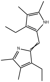 1H-Pyrrole, 3-ethyl-2-[(3-ethyl-4,5-dimethyl-2H-pyrrol-2-ylidene)methyl]-4,5-dimethyl- 化学構造式