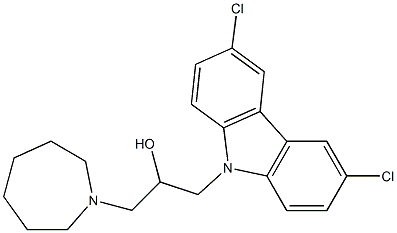 1-azepan-1-yl-3-(3,6-dichloro-9H-carbazol-9-yl)propan-2-ol 结构式